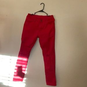 Men’s Large Red Pants Ripped